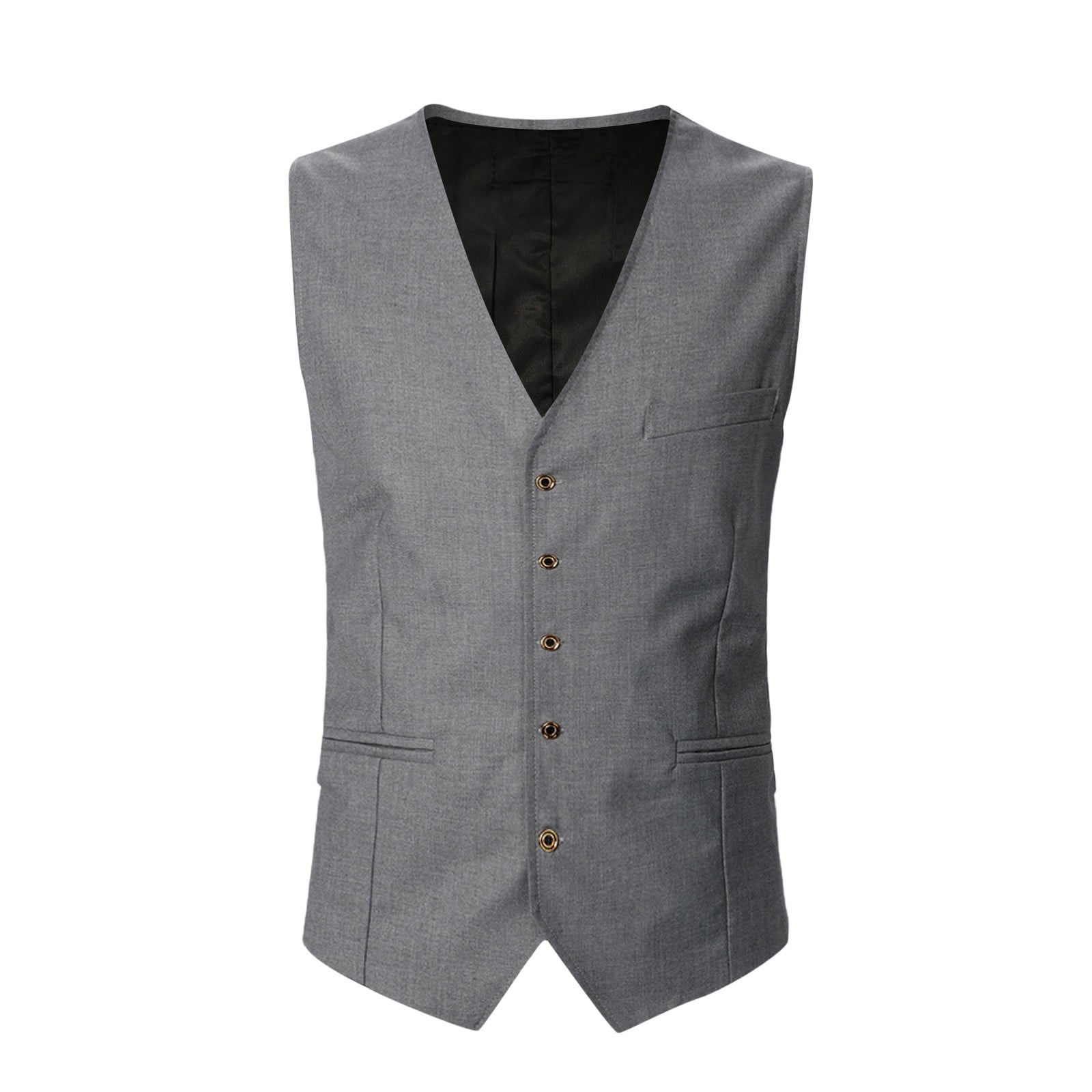 Men's Casual Elegant Slim Sleeveless Suit Vest V neck Button - Temu
